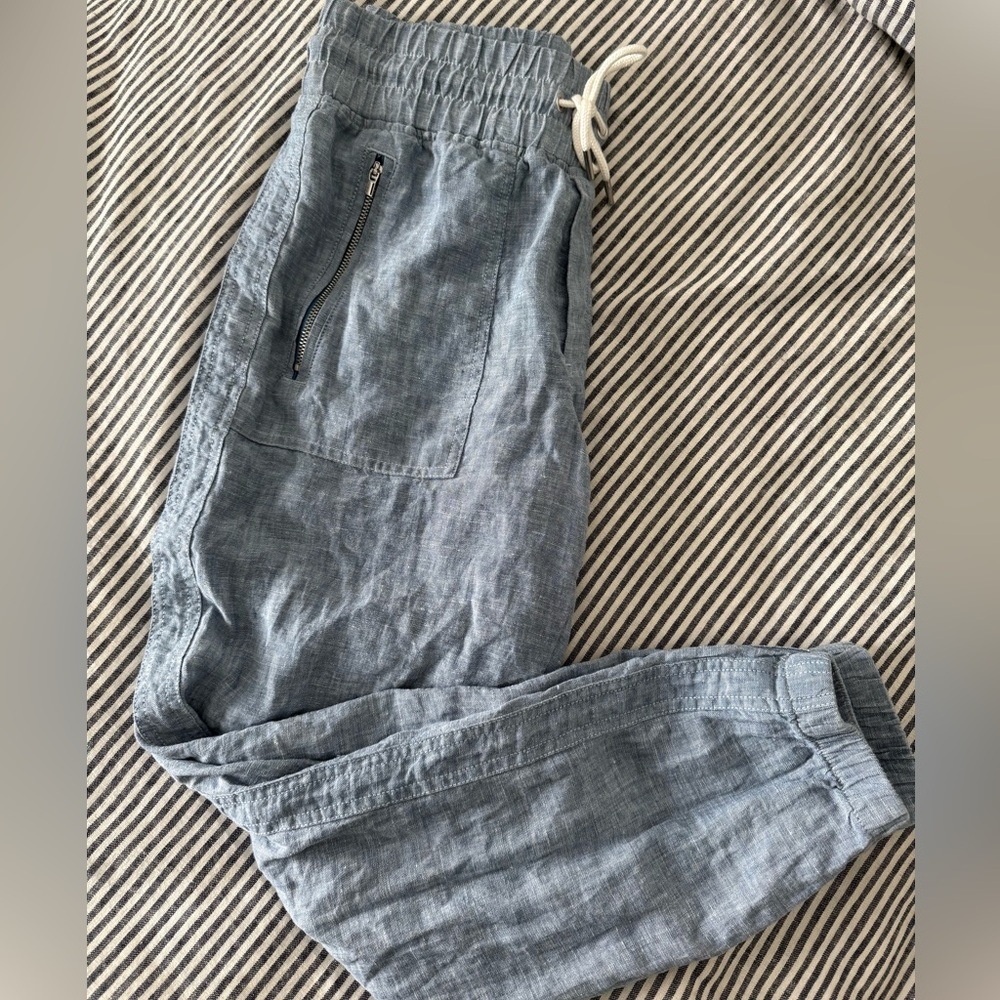 Athleta Blue Linen Joggers
